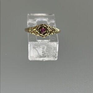14k Gold Princess rose Ruby ring